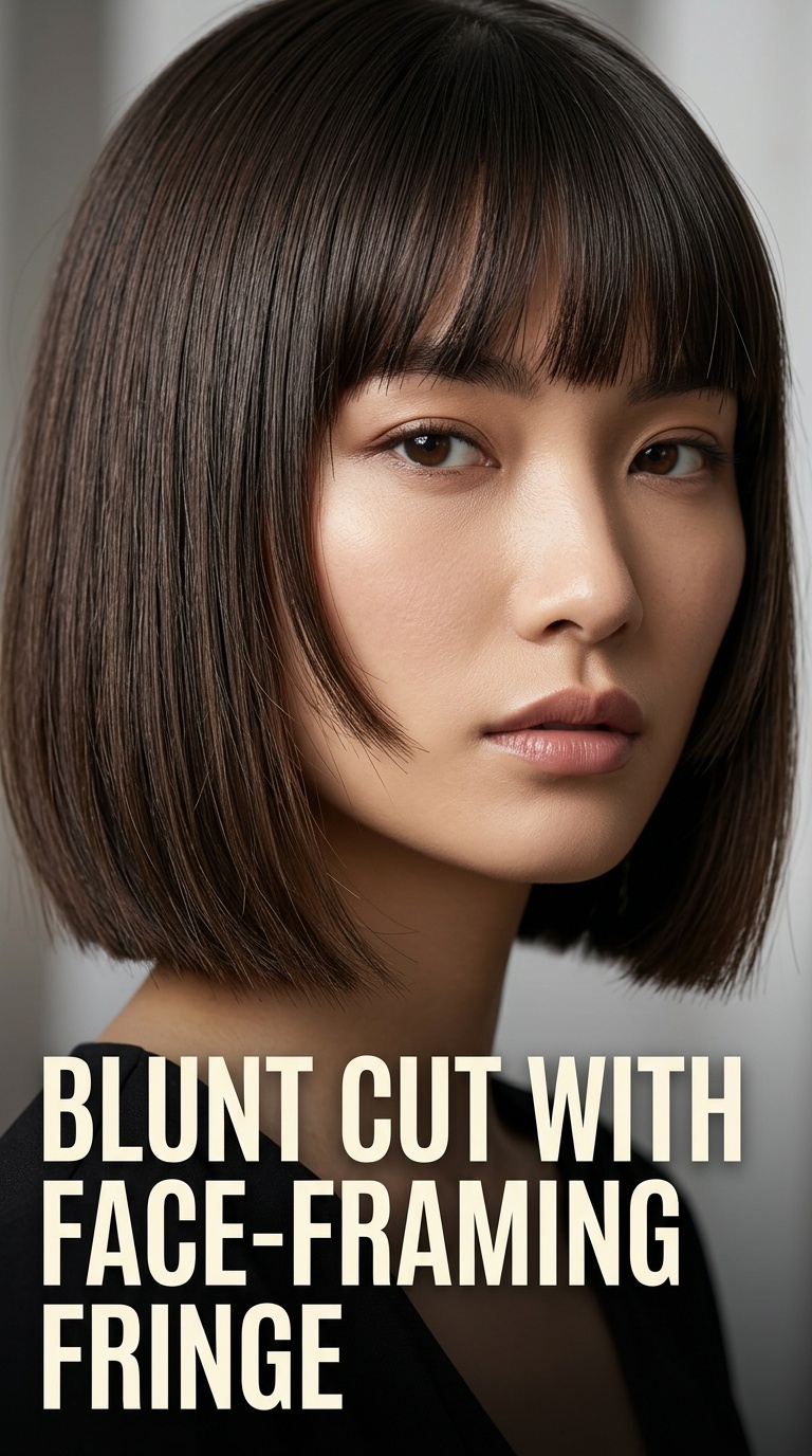 Blunt Cut with Face-Framing Fringe