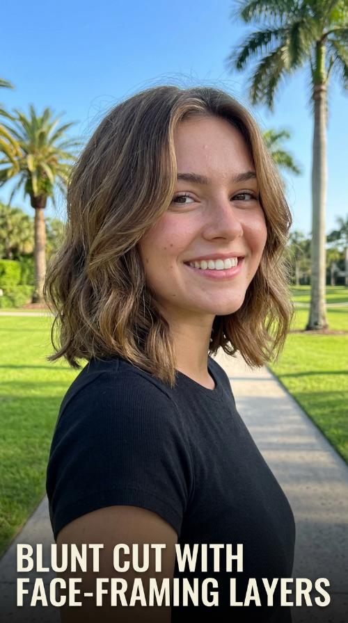 Blunt Cut with Face-Framing Layers
