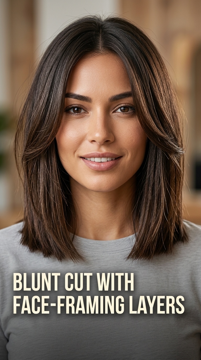Blunt Cut with Face-Framing Layers