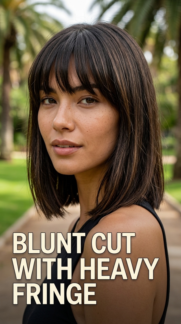 Blunt Cut with Heavy Fringe