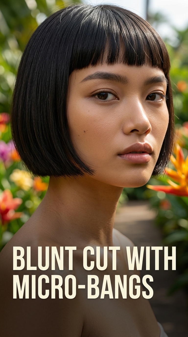 Blunt Cut with Micro-Bangs