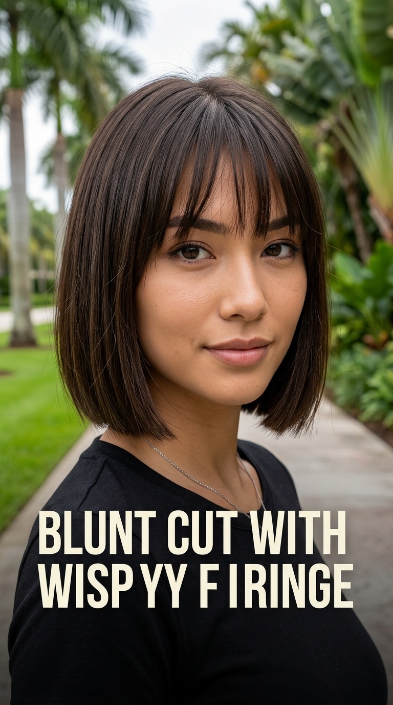 Blunt Cut with Wispy Fringe