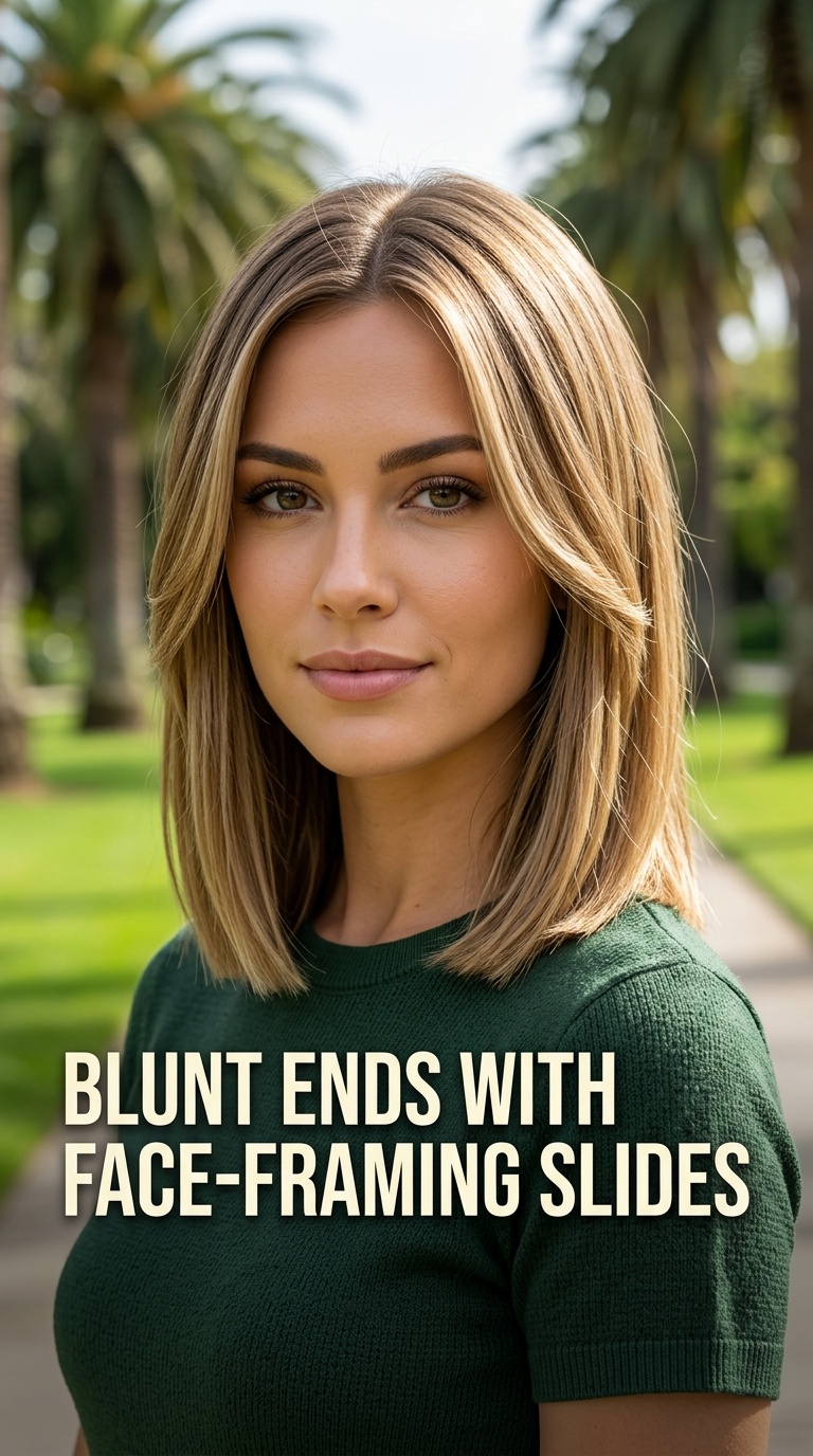Blunt Ends with Face-Framing Slides