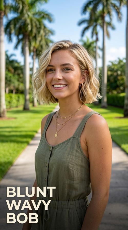Blunt Wavy Bob