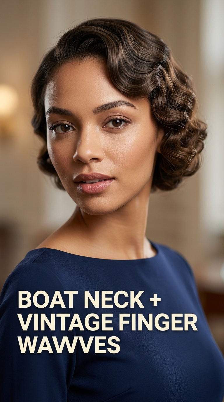 Boat Neck + Vintage Finger Waves