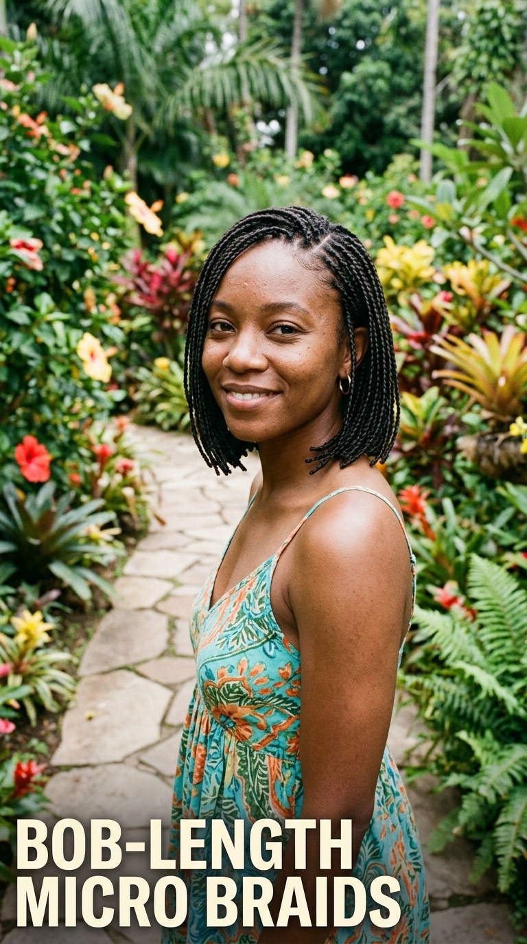 Bob-Length Micro Braids