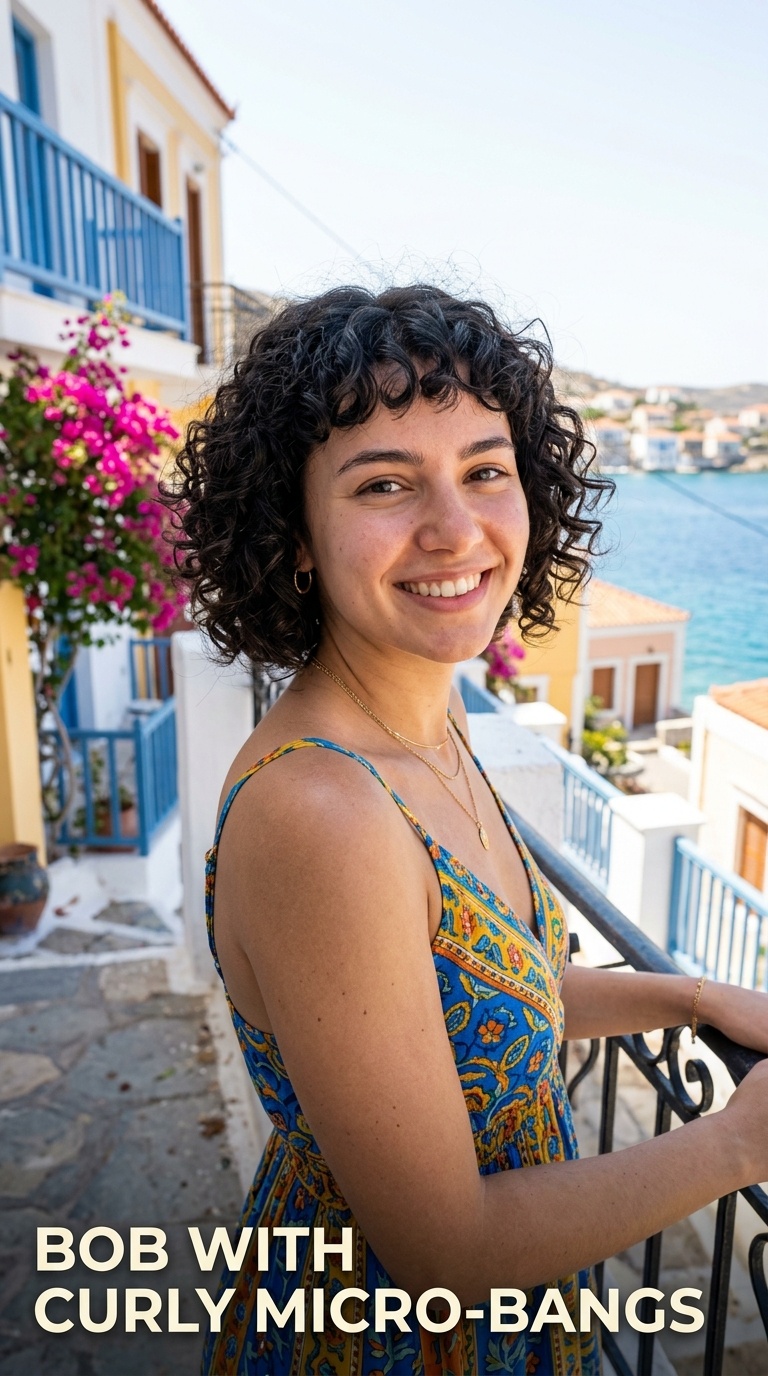 Bob with Curly Micro-Bangs