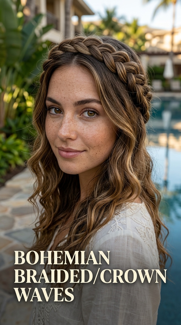 Bohemian Braided Crown Waves