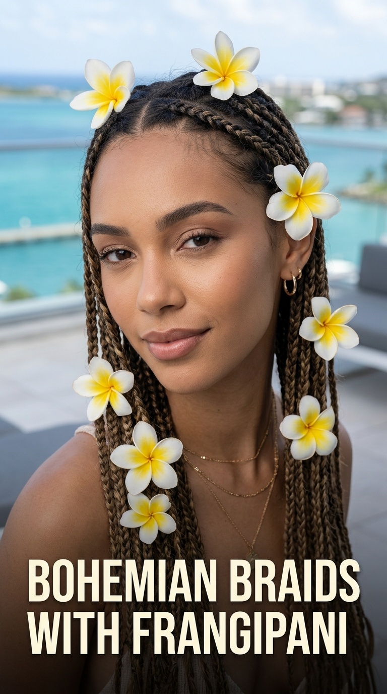 Bohemian Braids with Frangipani