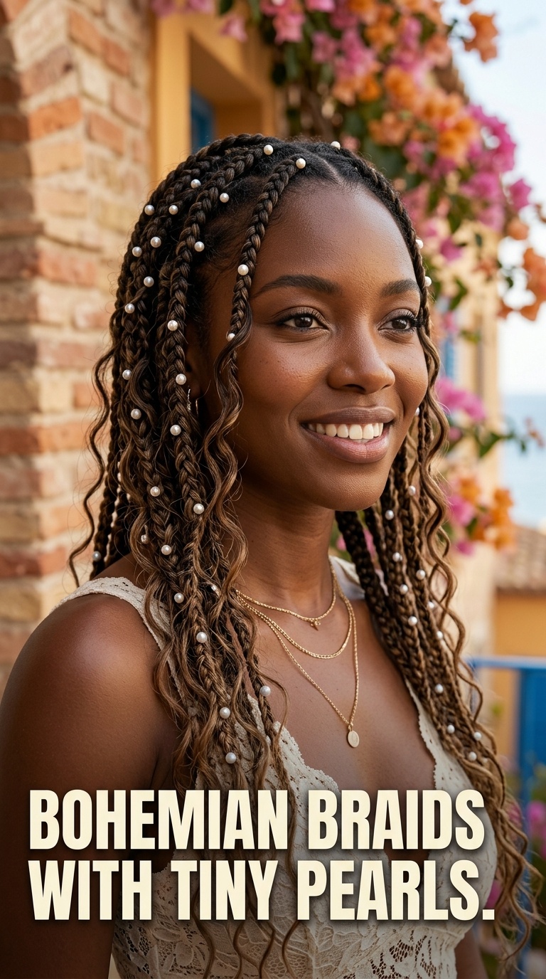 Bohemian Braids with Tiny Pearls