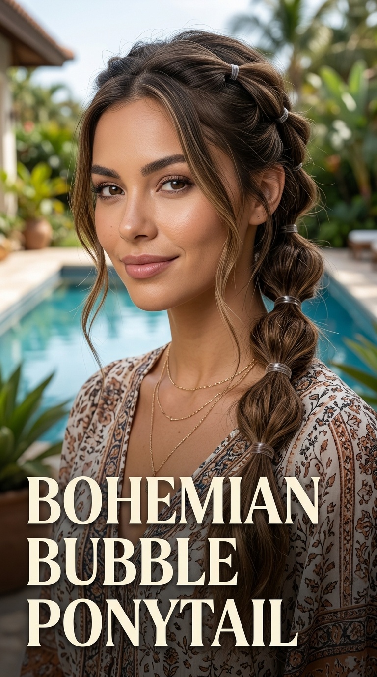 Bohemian Bubble Ponytail