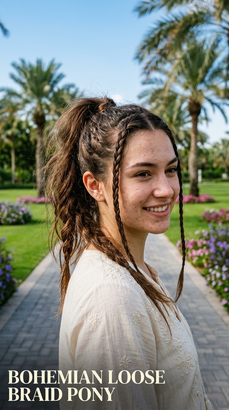 Bohemian Loose Braid Pony