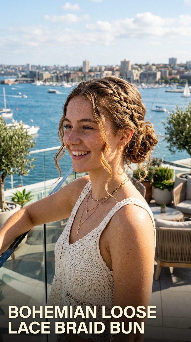 Bohemian Loose Lace Braid Bun