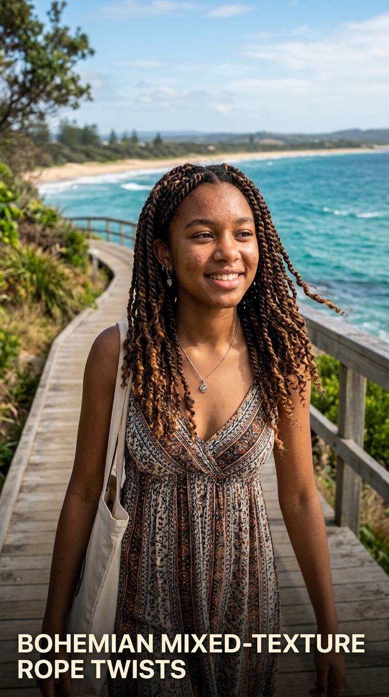 Bohemian Mixed-Texture Rope Twists