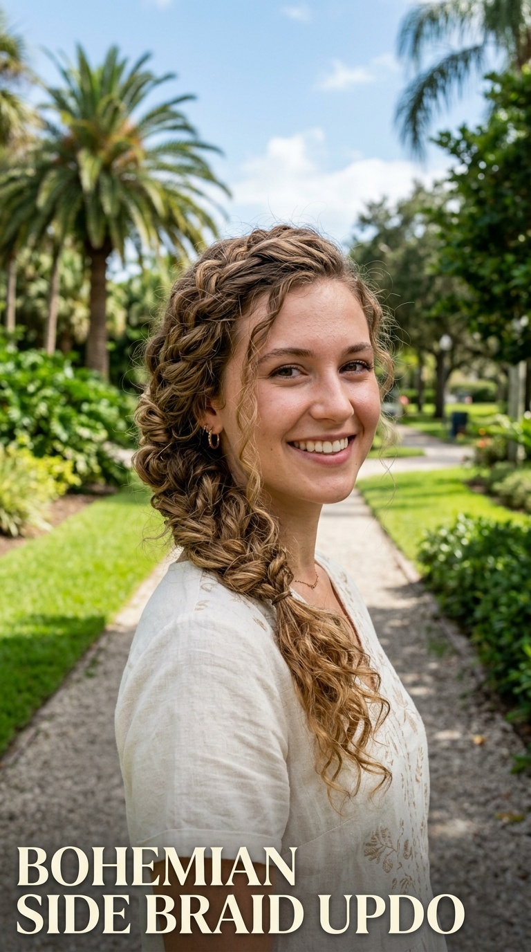 Bohemian Side Braid Updo