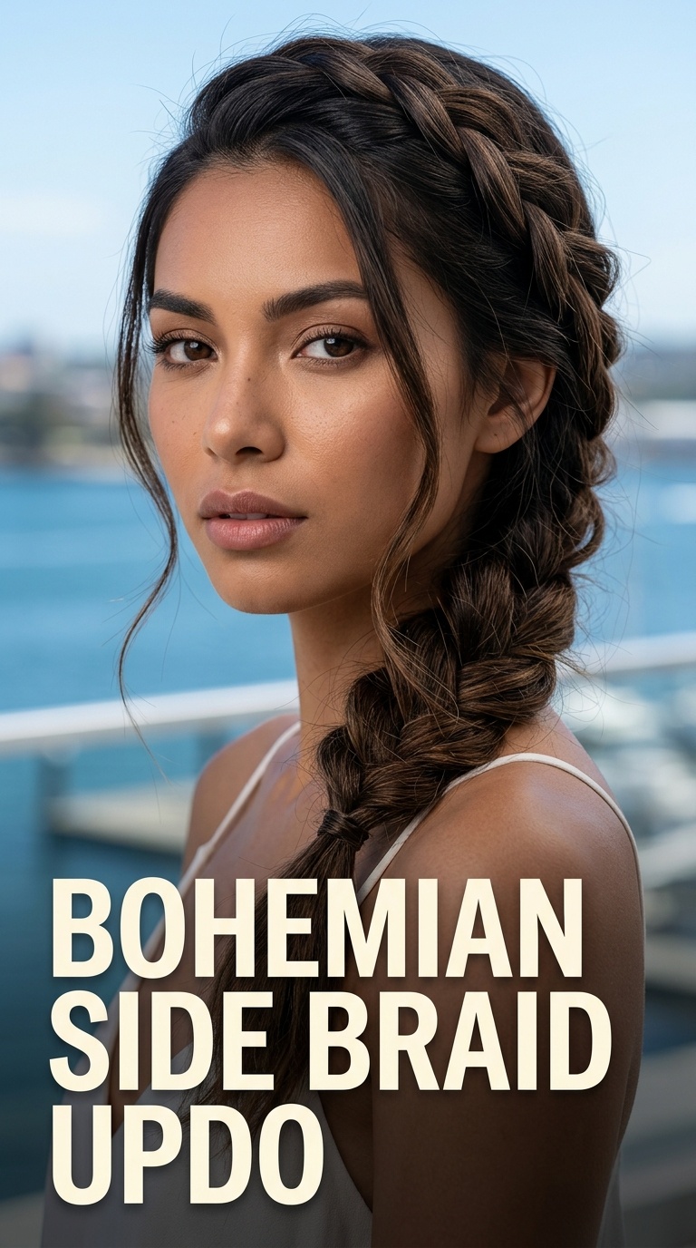 Bohemian Side Braid Updo