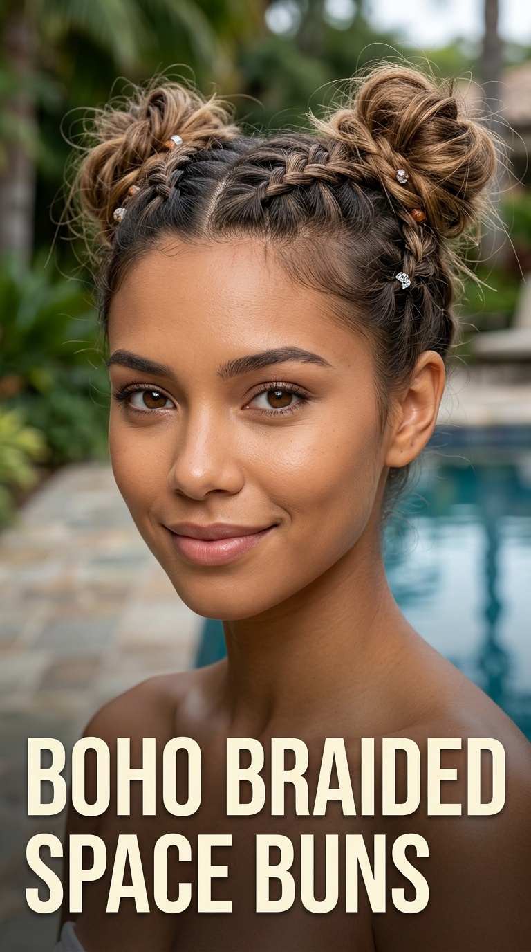 Boho Braided Space Buns