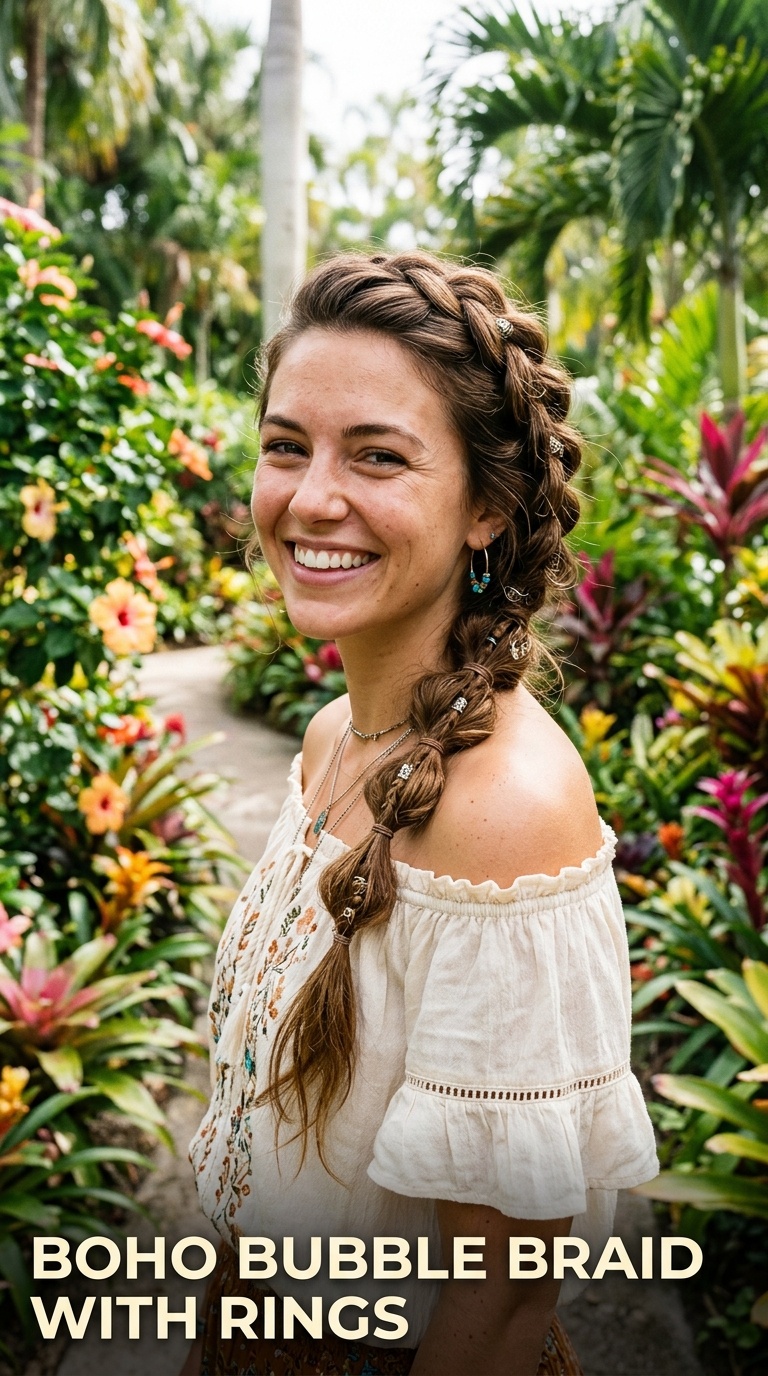 Boho Bubble Braid with Rings
