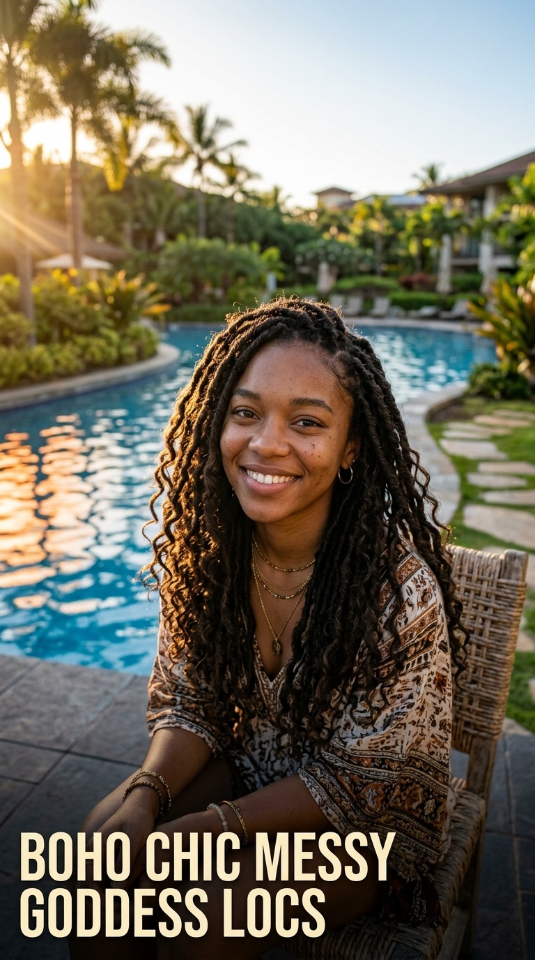 Boho Chic Messy Goddess Locs