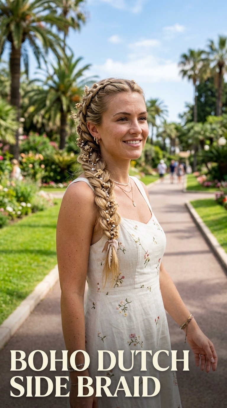 Boho Dutch Side Braid
