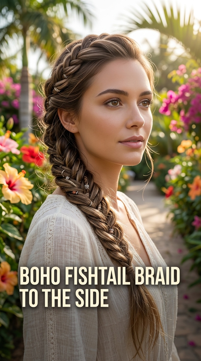 Boho Fishtail Braid to the Side