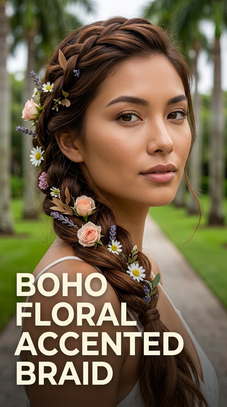 Boho Floral Accented Braid