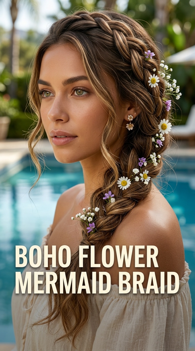 Boho Flower Mermaid Braid