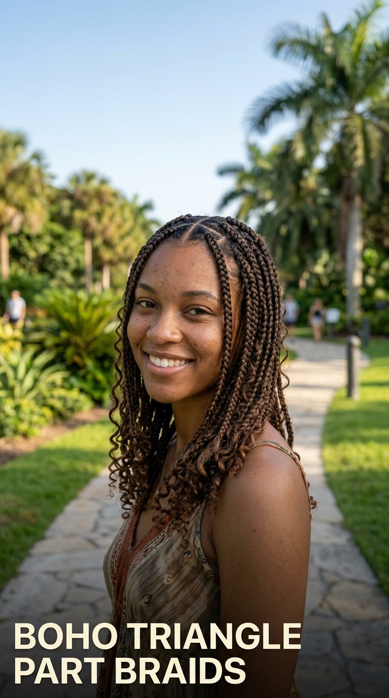 Boho Triangle Part Braids
