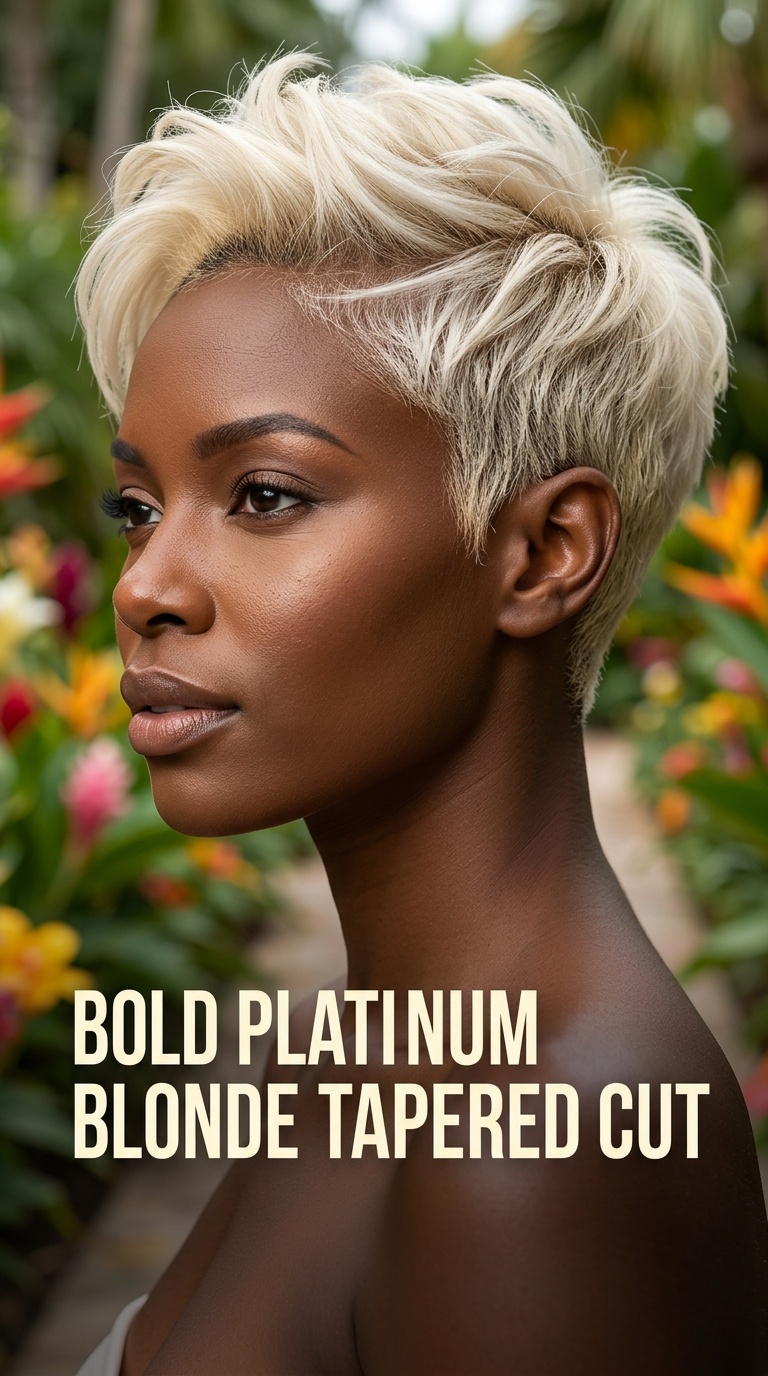 Bold Platinum Blonde Tapered Cut