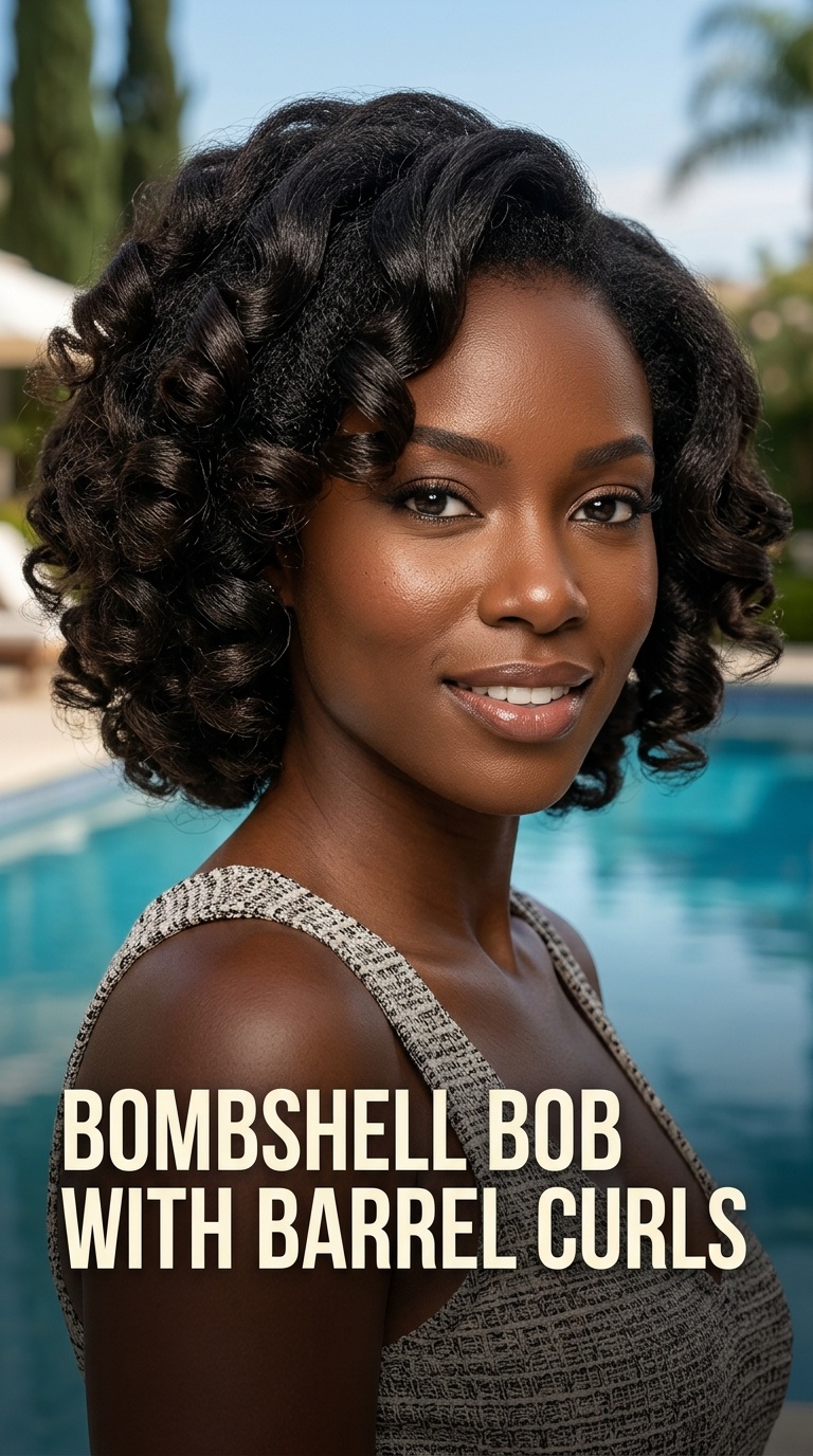Bombshell Bob with Barrel Curls