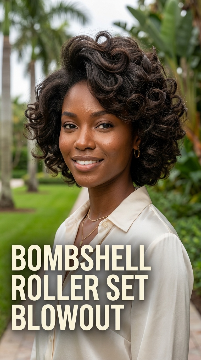 Bombshell Roller Set Blowout