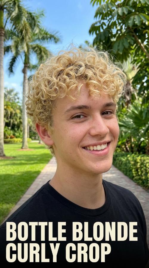 Bottle Blonde Curly Crop