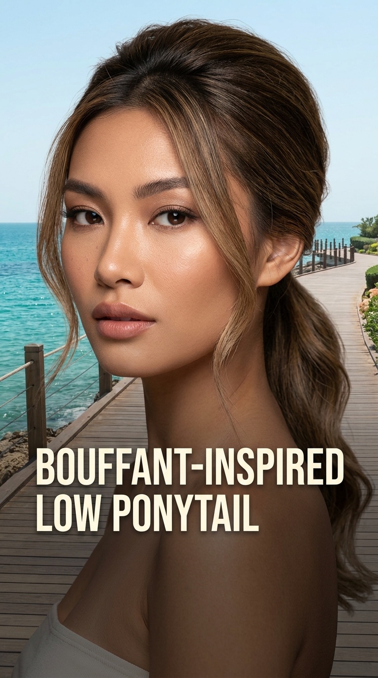 Bouffant-Inspired Low Ponytail