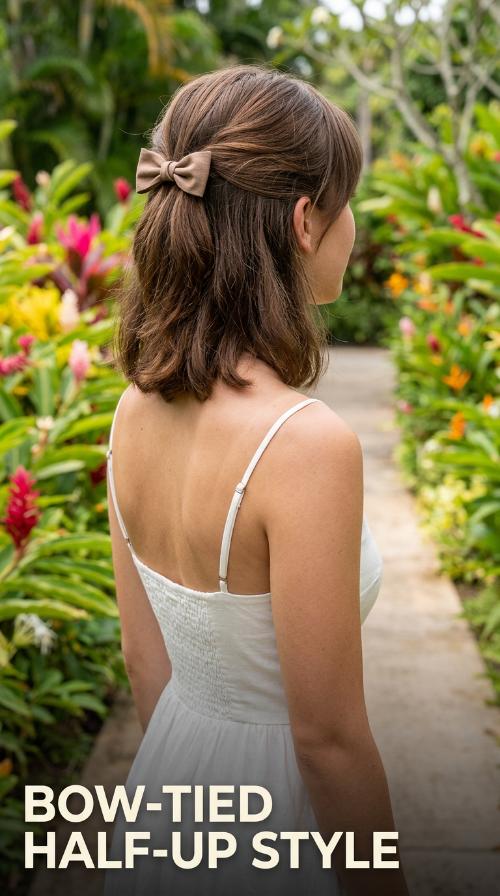 Bow-Tied Half-Up Style