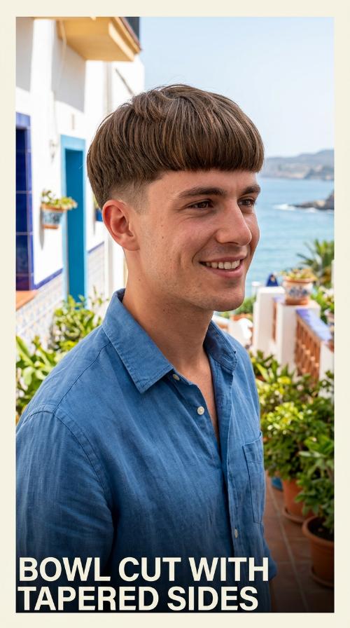 Bowl Cut with Tapered Sides
