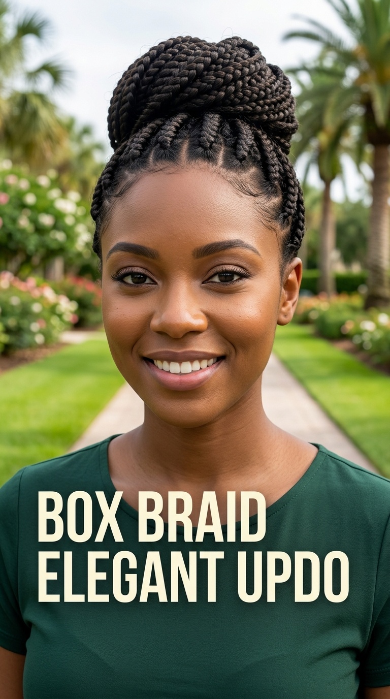 Box Braid Elegant Updo
