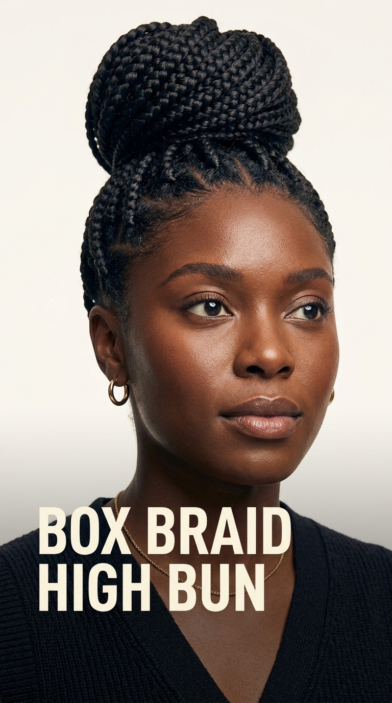 Box Braid High Bun