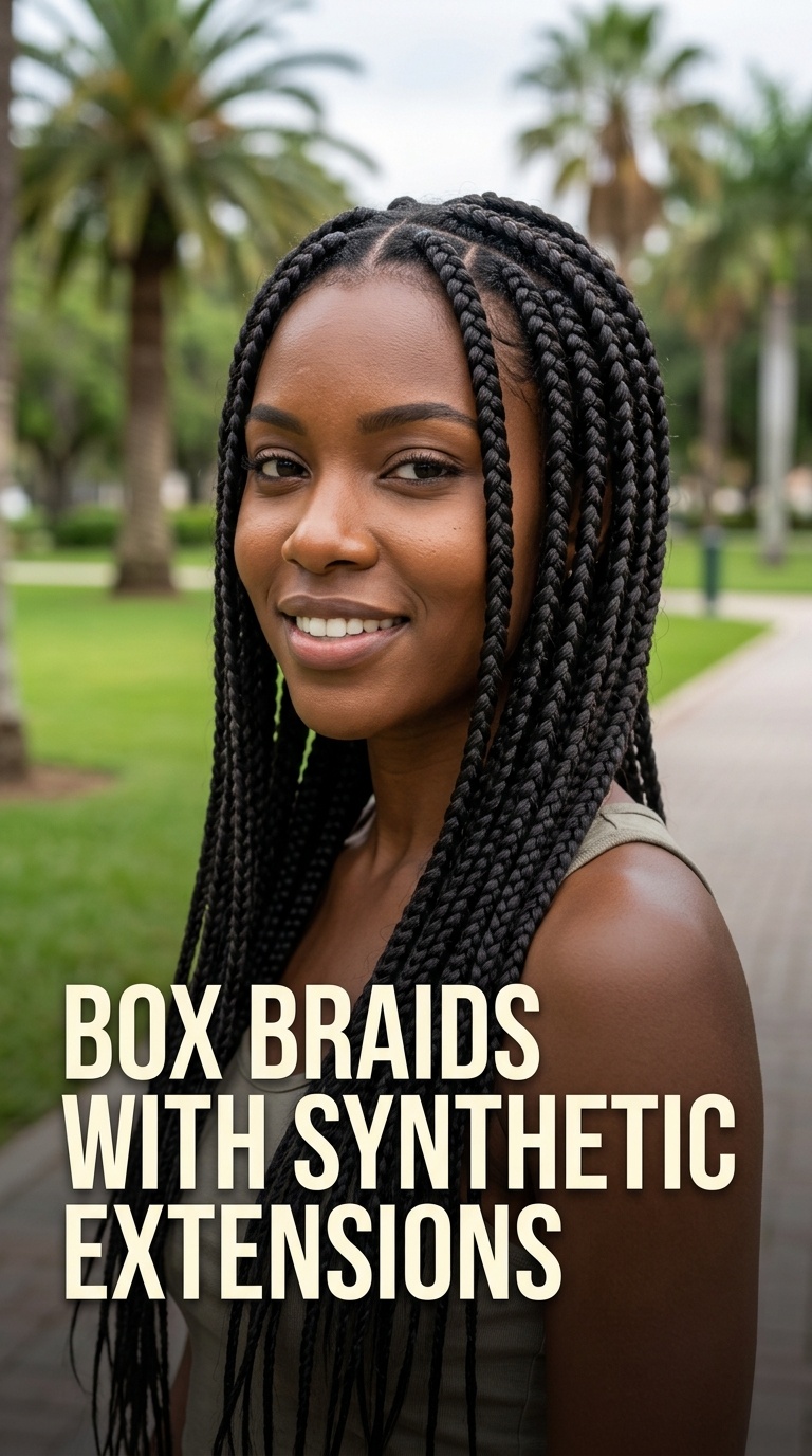 Box Braids with Synthetic Extensions