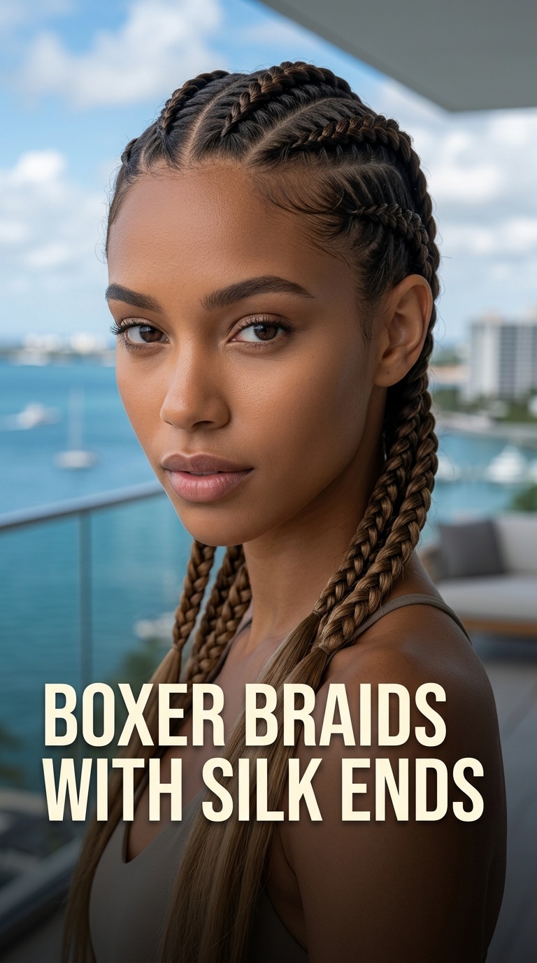 Boxer Braids with Silk Ends