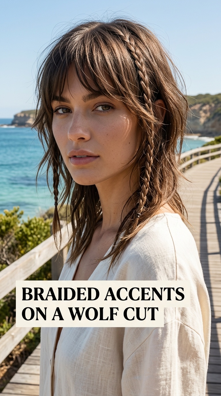 Braided Accents on a Wolf Cut