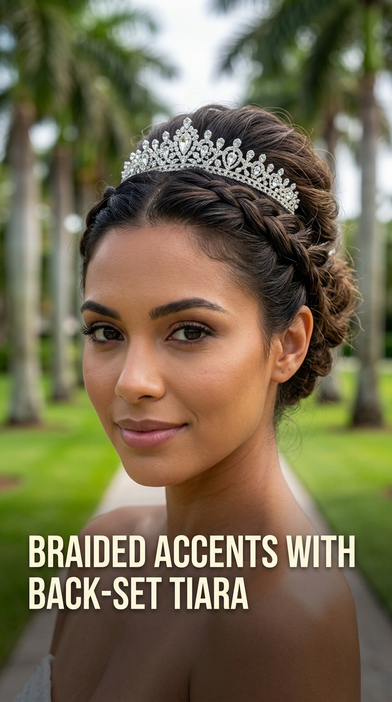 Braided Accents with Back-set Tiara