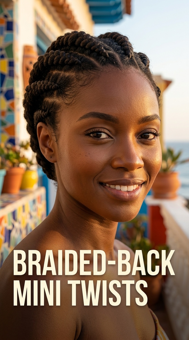 Braided-Back Mini Twists