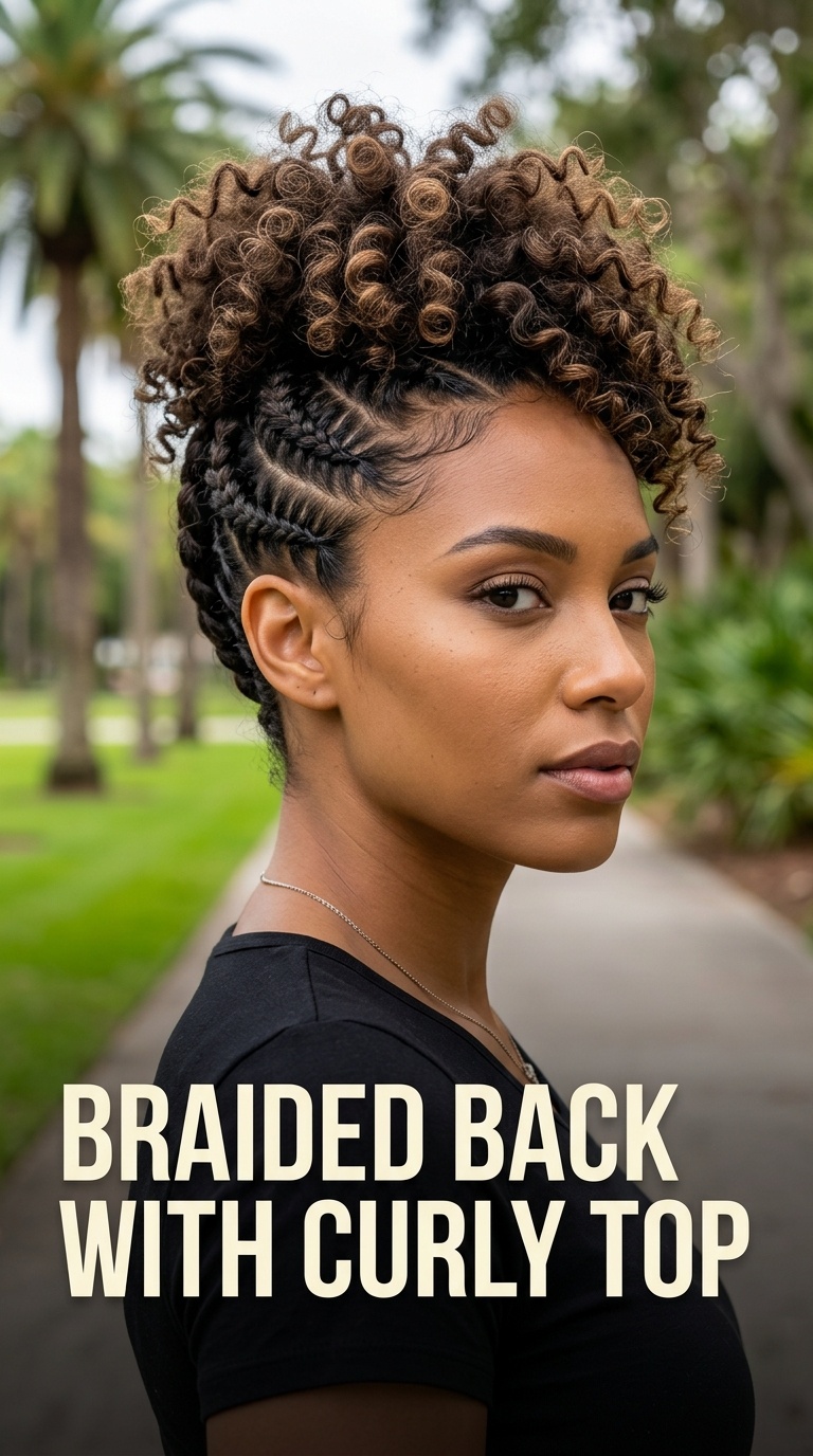 Braided Back with Curly Top