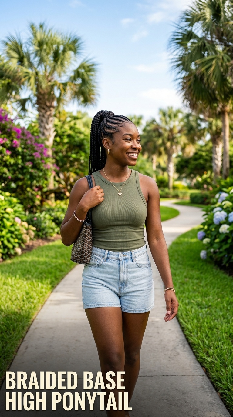 Braided Base High Ponytail