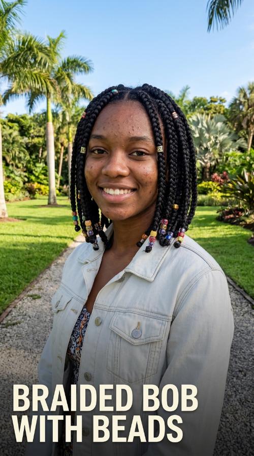Braided Bob with Beads