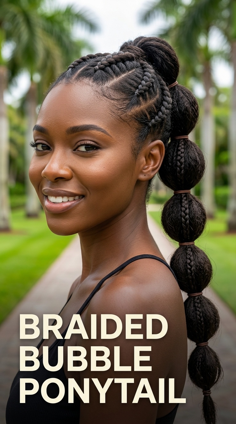 Braided Bubble Ponytail