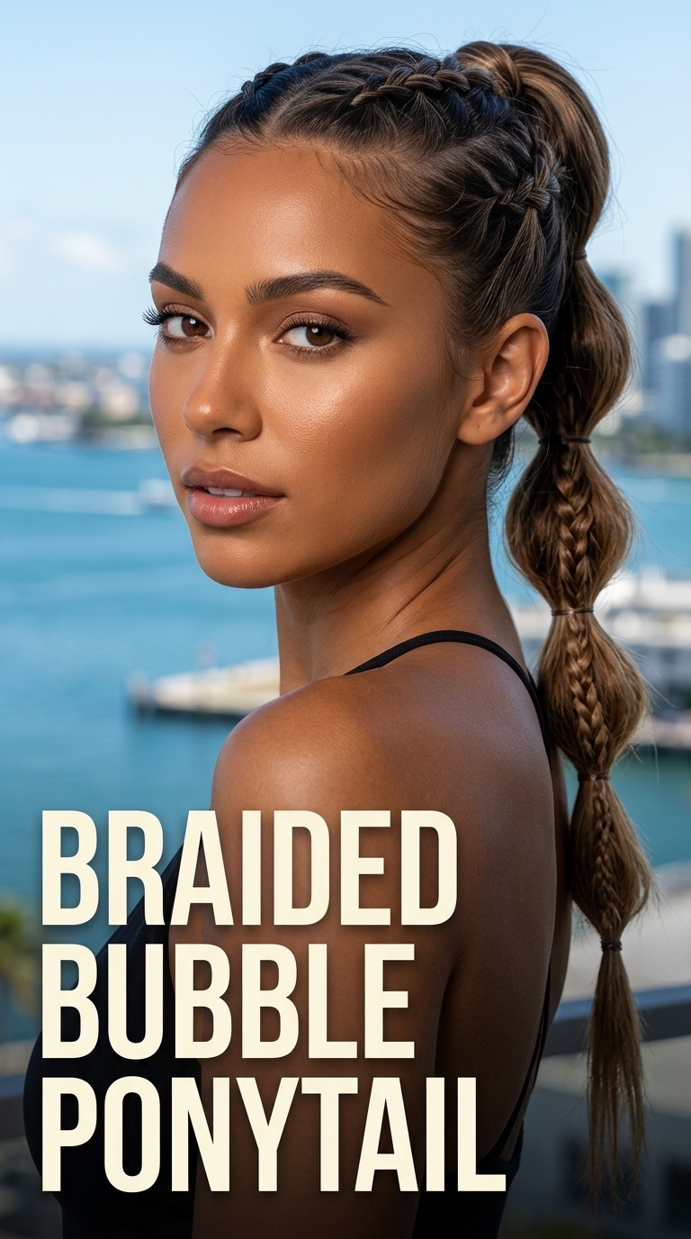 Braided Bubble Ponytail