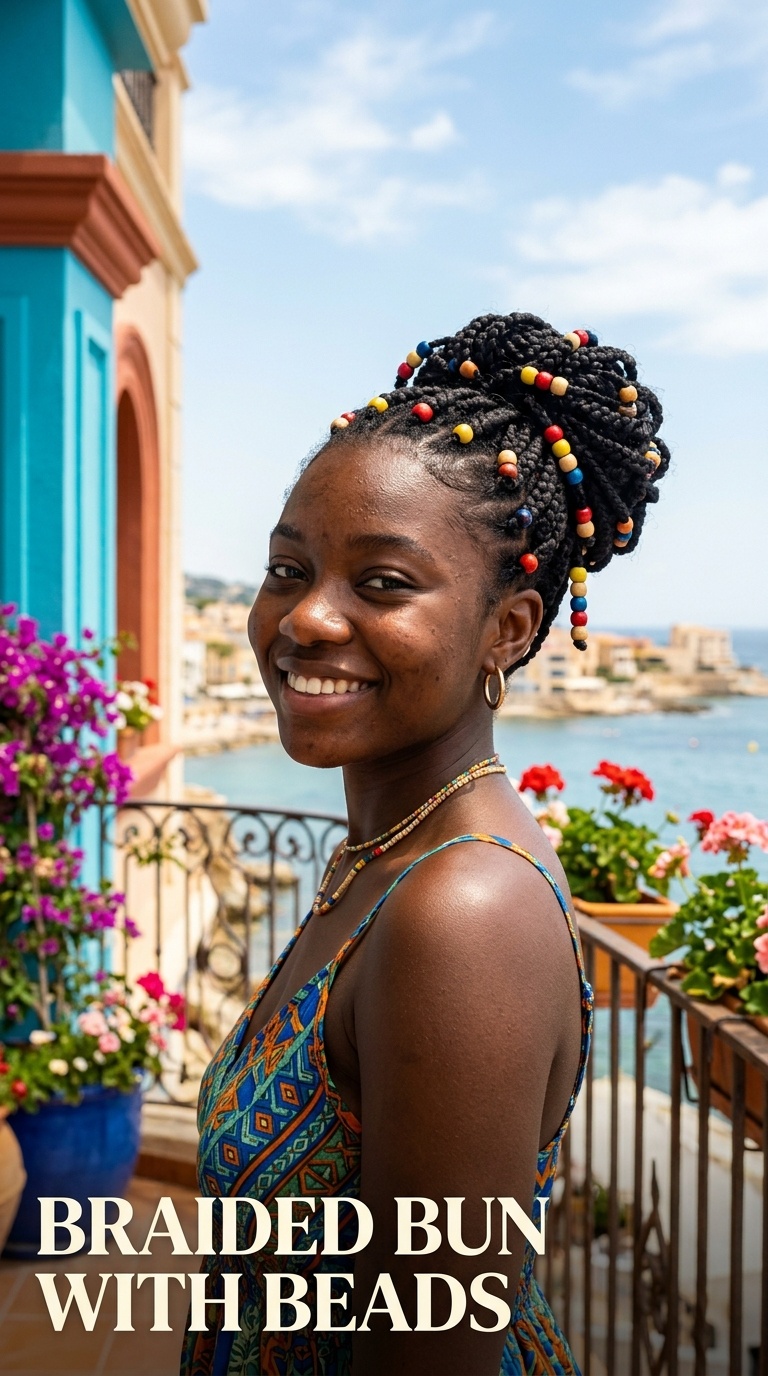 Braided Bun with Beads