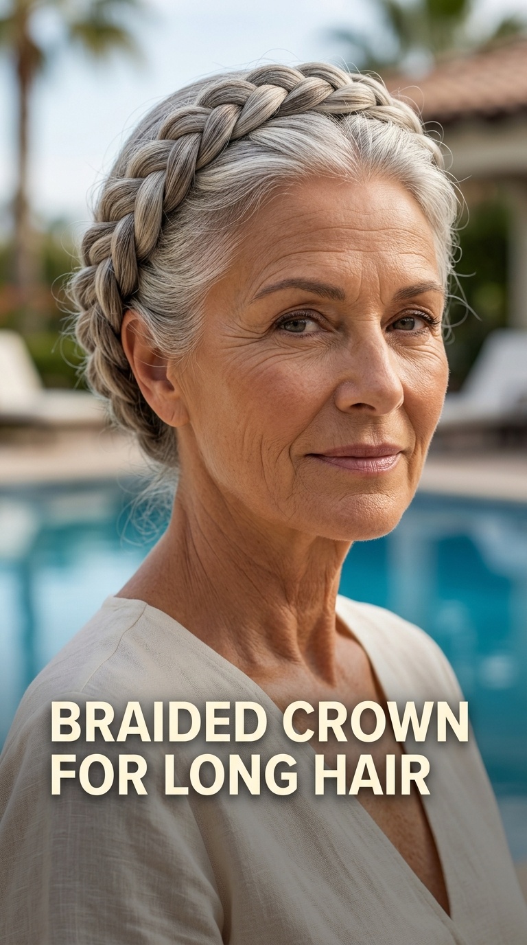 Braided Crown for Long Hair