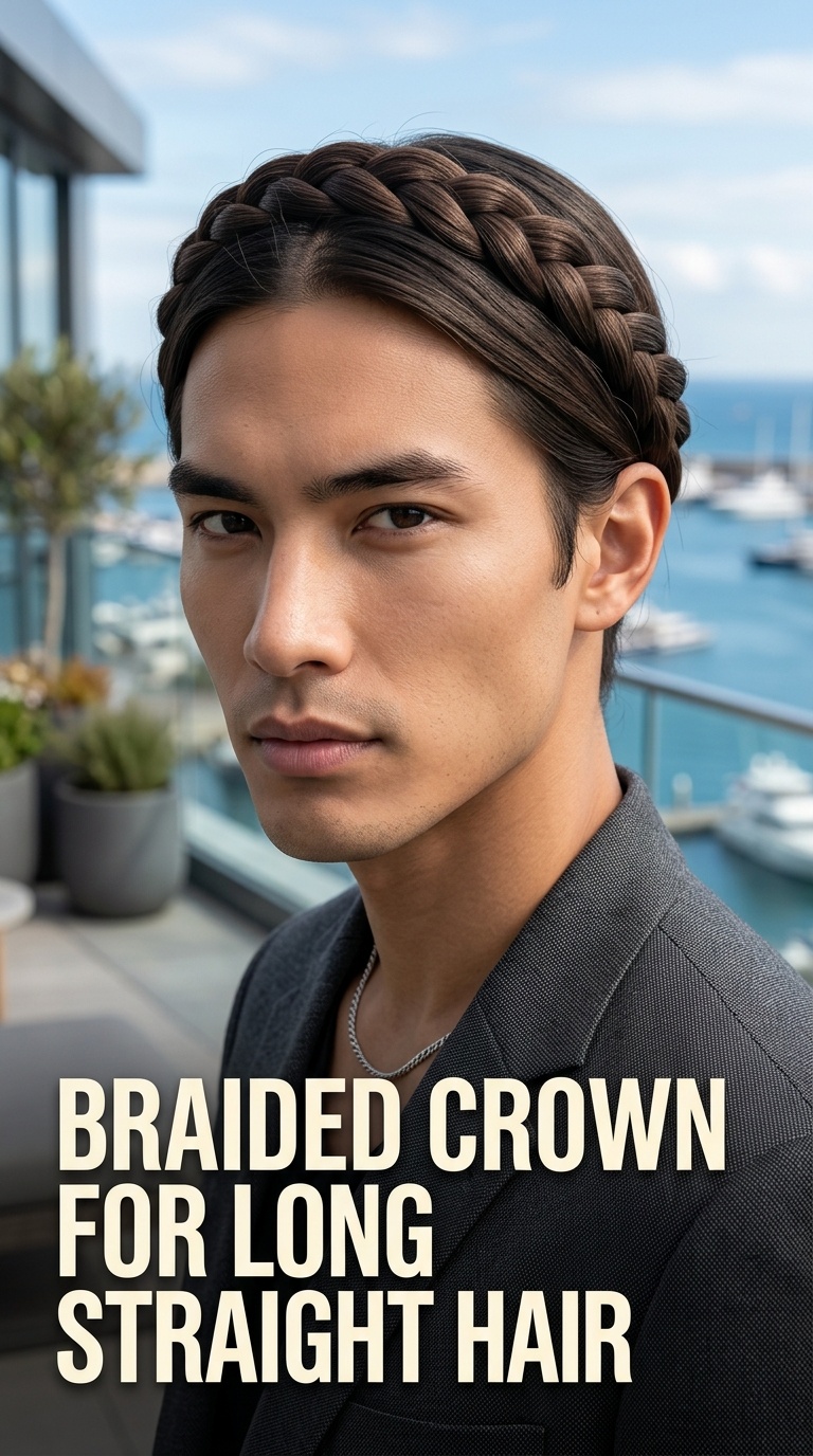 Braided Crown for Long Straight Hair